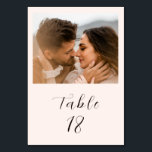 Tarjeta De Mesa Boda Foto Neutral Terrosa Moderna<br><div class="desc">Diseño simple y moderno.</div>