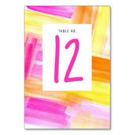 Tarjeta De Mesa Boda fotográfico amarillo rosa de arte abstracto b