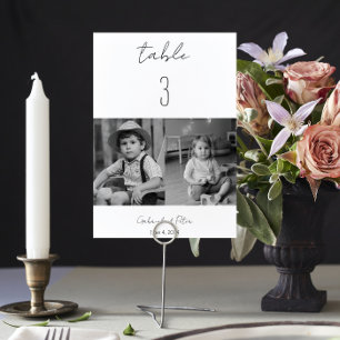 Tarjeta De Mesa Boda fotográfico Minimalista simple