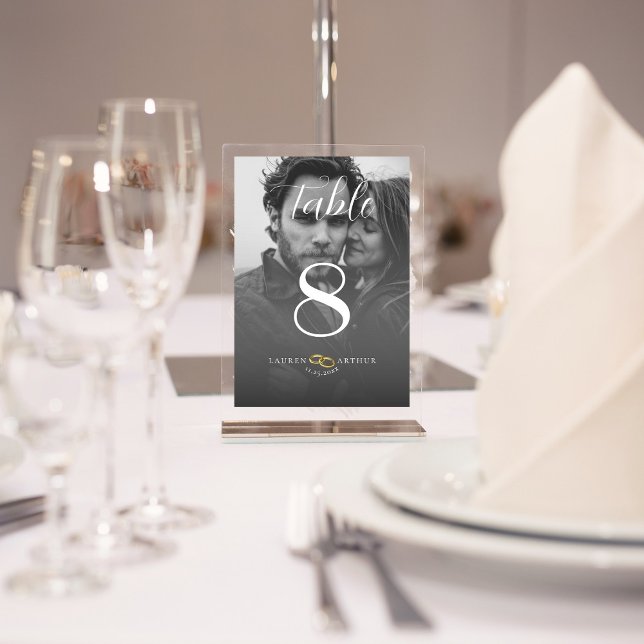 Tarjeta De Mesa Boda fotográfico mínimo de ultraModa moderna (Subido por el creador)