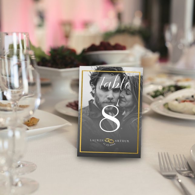 Tarjeta De Mesa Boda fotográfico mínimo de ultraModa moderna (Subido por el creador)