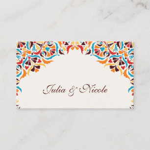 Tarjeta De Mesa Boda Fronterizo de Estilo Marfil De Lujo Brillante