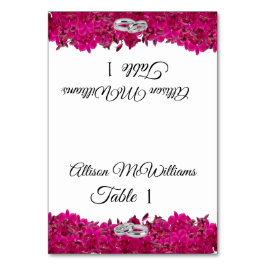Tarjeta De Mesa Boda-Fuchsia Orquídea Blanco-