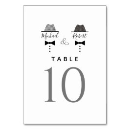 Tarjeta De Mesa Boda Gay Blanco y Negro