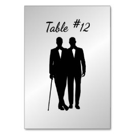 Tarjeta De Mesa Boda gay plateado crece con nombres y fecha