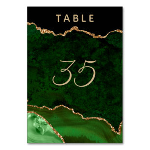 Tarjeta De Mesa Boda Geode de Green Gold Agate