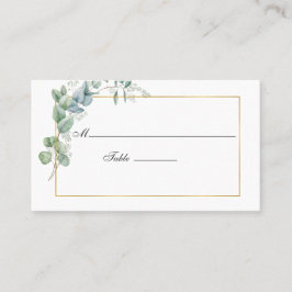 Tarjeta De Mesa Boda geométrica de eucalipto acuarela