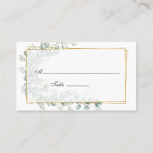 Tarjeta De Mesa Boda geométrica de eucalipto con acuarela