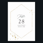 Tarjeta De Mesa Boda Geométrica Dorada<br><div class="desc">Tarjetas de número de mesa de boda con marco geométrico dorado personalizables según los detalles de su evento.</div>