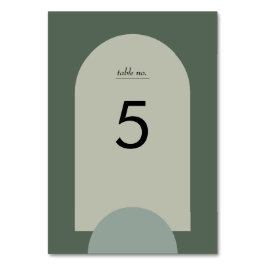 Tarjeta De Mesa Boda geométrico del arco de boho verde moderno Sag