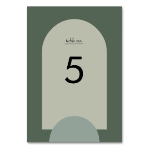 Tarjeta De Mesa Boda geométrico del arco de boho verde moderno Sag