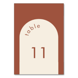 Tarjeta De Mesa Boda Geométrico Mínimo de Arco de Terracota