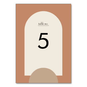 Tarjeta De Mesa Boda geométrico moderno de Arena Boho Arch de Terr