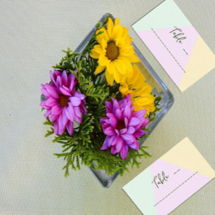Tarjeta De Mesa Boda geométrico Pastel silenciado