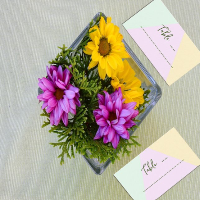 Tarjeta De Mesa Boda geométrico Pastel silenciado (Subido por el creador)