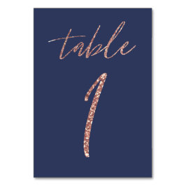 Tarjeta De Mesa Boda Glam Glitter Rosa Dorado y Azul