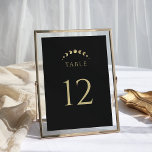 Tarjeta De Mesa Boda Gold Moon<br><div class="desc">Guíe a sus invitados con los números de la mesa del Boda de la luna de oro,  con un sorprendente fondo negro. Las fases de la luna sutilmente integradas en el diseño simbolizan la progresión de las mesas,  creando un viaje celeste para sus huéspedes.</div>