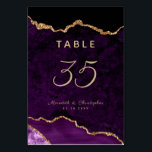 Tarjeta De Mesa Boda Gold Purple Agate<br><div class="desc">Número de mesa Boda Gold Purple Agate - elegantes números de la mesa de recepción geolocales púrpura.</div>