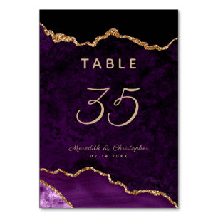 Tarjeta De Mesa Boda Gold Purple Agate