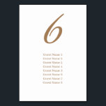 Tarjeta De Mesa Boda Gold Simple Elegant Guest List<br><div class="desc">Número de tabla de Boda de lista de invitados simple de oro</div>