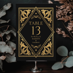 Tarjeta De Mesa Boda gótico del Art Nouveau celestial Tarot