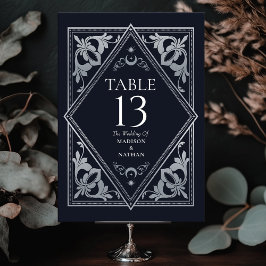 Tarjeta De Mesa Boda gótico del Art Nouveau tarot de plata