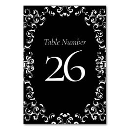 Tarjeta De Mesa Boda gótico Gold & Black Swirl