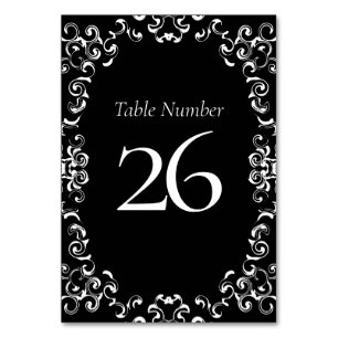 Tarjeta De Mesa Boda gótico Gold & Black Swirl