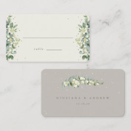 Tarjeta De Mesa Boda Greige/Cream Snowberry+Eucalyptus