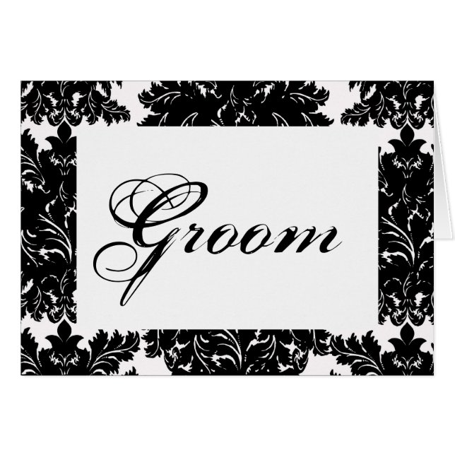 Tarjeta de mesa Boda "Groom" (Anverso (Horizontal))