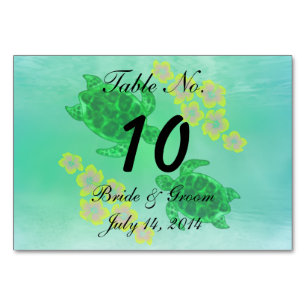 Tarjeta De Mesa Boda Honu de Hawaii