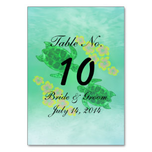 Tarjeta De Mesa Boda Honu de Hawaii