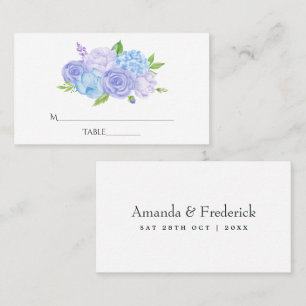 Tarjeta De Mesa Boda Hydrangea Blue and Light Lavender