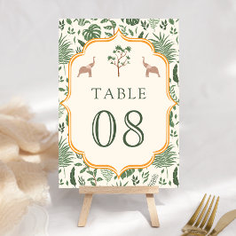 Tarjeta De Mesa Boda indio del Elefante Forestal Tropical