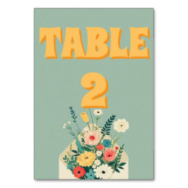 Tarjeta De Mesa Boda Jardín Botánico de Flores Silvestres