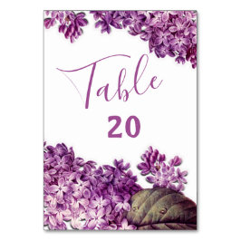 Tarjeta De Mesa Boda Jardín de Primavera Lilac