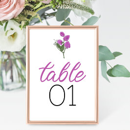 Tarjeta De Mesa Boda Lathyrus minimalista