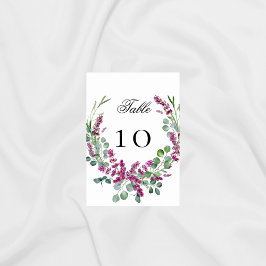 Tarjeta De Mesa Boda lavanda floral rosa eucalipto verde