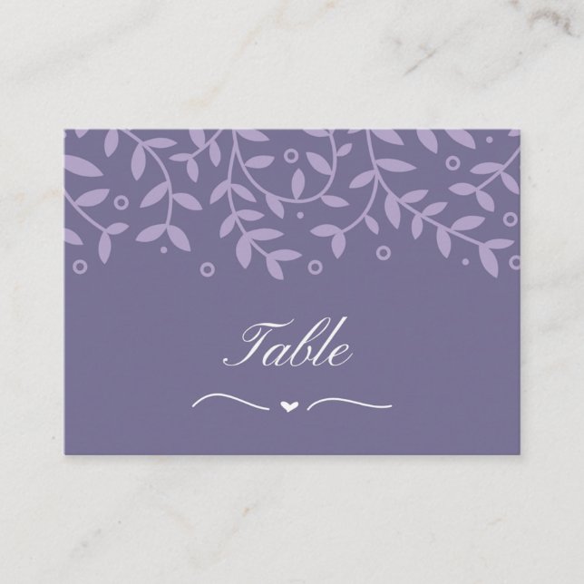 Tarjeta De Mesa Boda Lavender (Anverso)