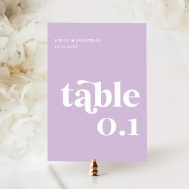 Tarjeta De Mesa Boda Lilac púrpura de luz de verano