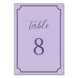 Tarjeta De Mesa Boda Lilac y Lavender Script