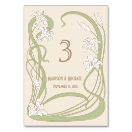 Tarjeta de mesa Boda Lilies Blancas