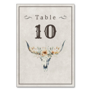 Tarjeta De Mesa Boda Llonghorn del oeste salvaje