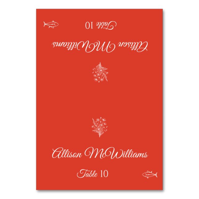 Tarjeta De Mesa Boda Lugar tarjeta-Flor silvestre Elegancia Icono  (Anverso)