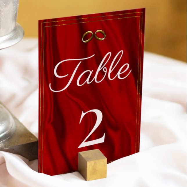 Tarjeta De Mesa Boda lujoso de seda roja (Subido por el creador)