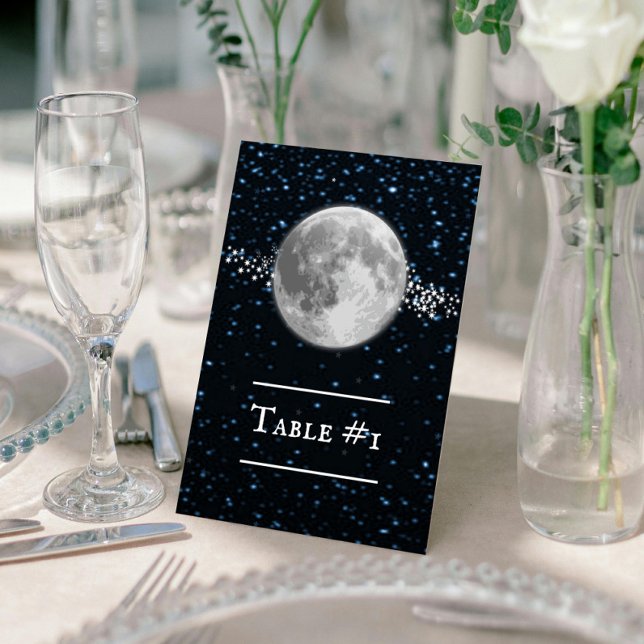 Tarjeta de mesa Boda lunar (Lunar Wedding Table Card)