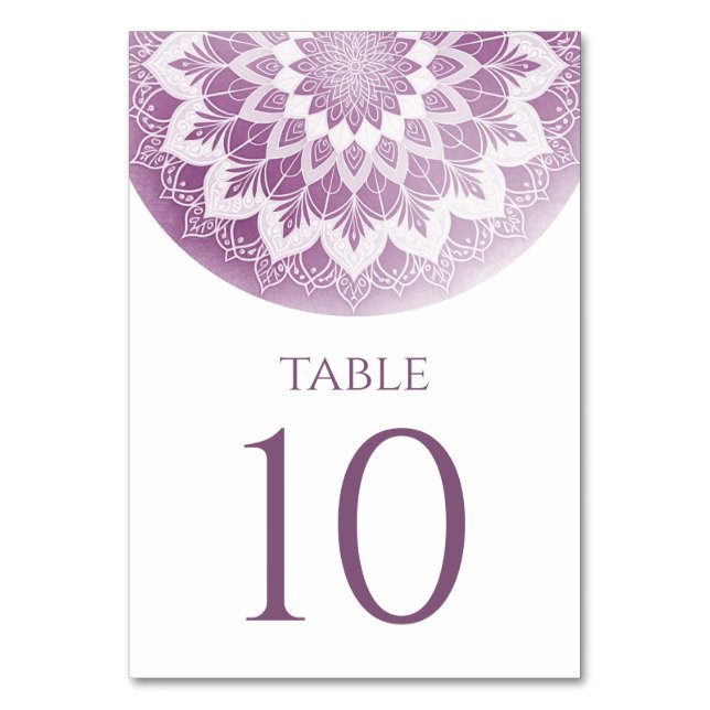 Tarjeta De Mesa Boda Mandala de Encaje Rosa (Anverso)