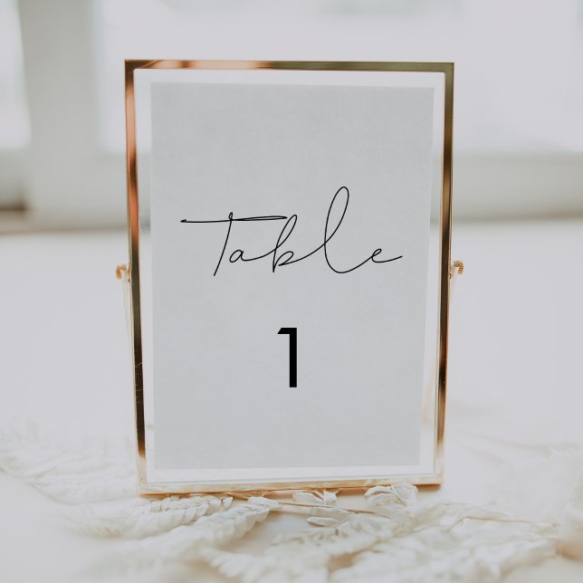 Tarjeta De Mesa boda manuscrito minimalista (Subido por el creador)