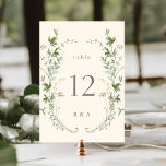 Tarjeta De Mesa Boda Marfil Elegant WaterColor Wildflowers<br><div class="desc">Este número de mesa boda cuenta con hermosas acuarelas pintadas a mano y decoradas como guirnaldas,  perfectas para bodas de primavera,  verano o otoño. Para una personalización más avanzada de este diseño,  haga clic en el BOTÓN HERRAMIENTA DE DISEÑO AZUL de arriba. También están disponibles los elementos coincidentes.</div>
