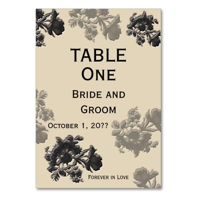 Tarjeta De Mesa Boda Masala Flora (Anverso)